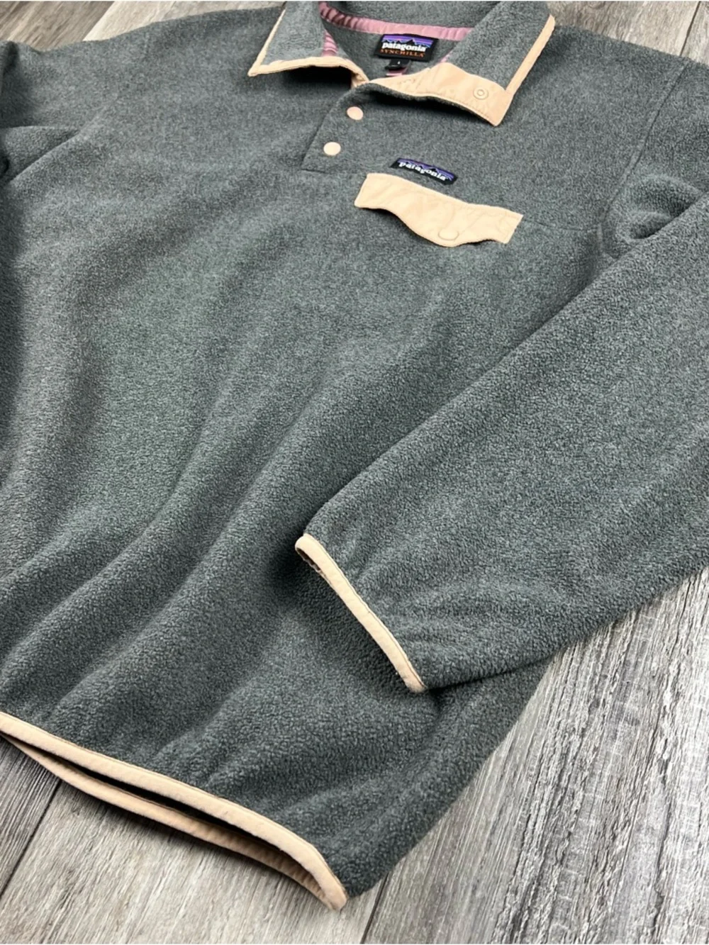 Patagonia Women’s Synchilla Snap-T Fleece Pullover Nickel Rosewater Size Large - Picture 2 of 10